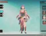 Personnage féminin avec une tenue rose et blanche, personnalisation de l'armure Edel.