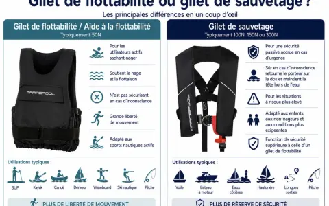 Comparaison entre gilet de flottabilité et gilet de sauvetage. Lequel choisir pour votre sécurité nautique ?